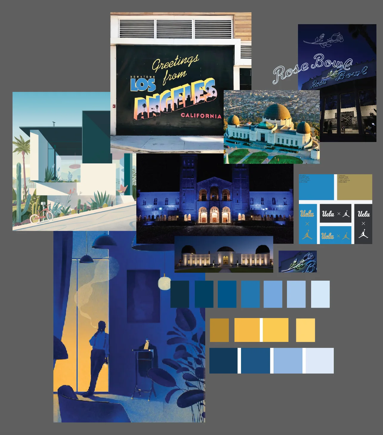 Colour and form studies for the poster
