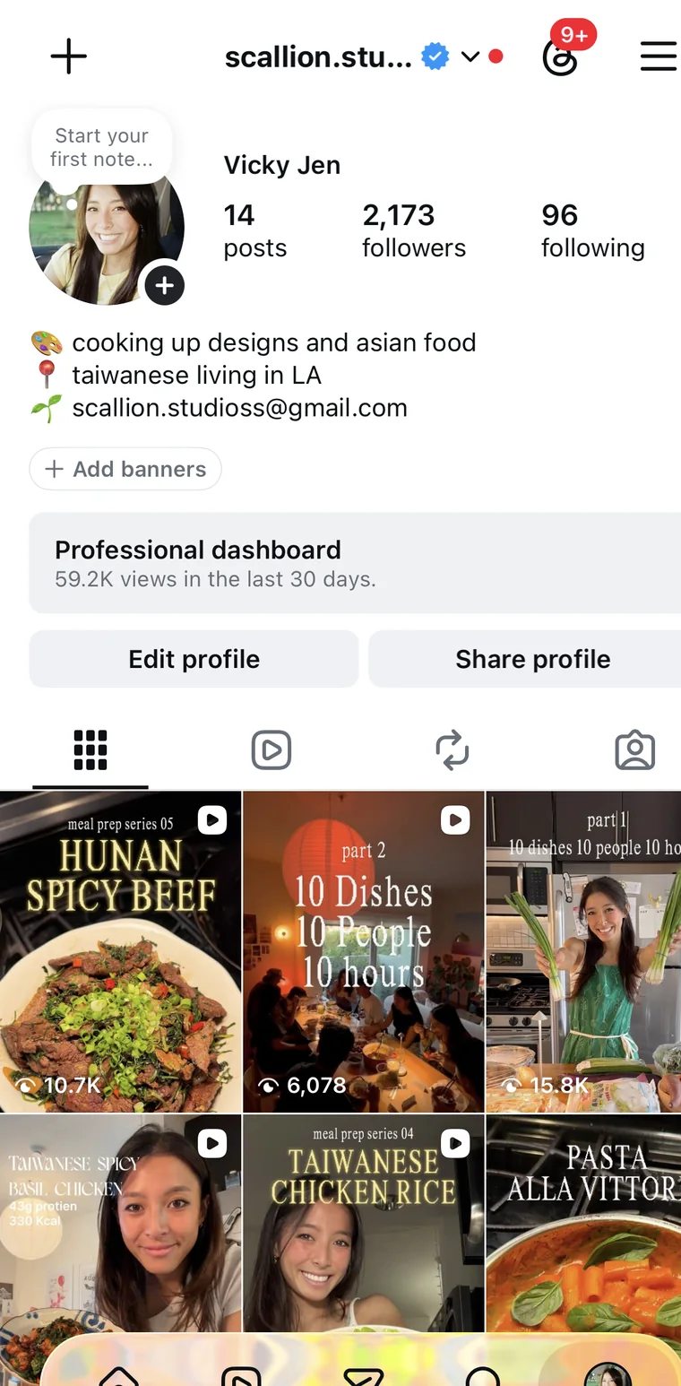 The scallion.studios Instagram profile